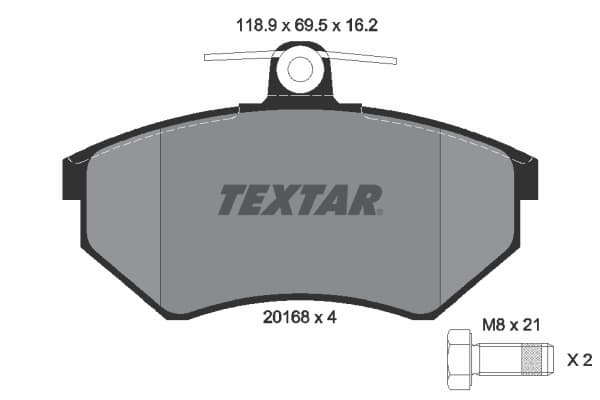 TEXTAR Sada brzdových platničiek kotúčovej brzdy 2016801 1