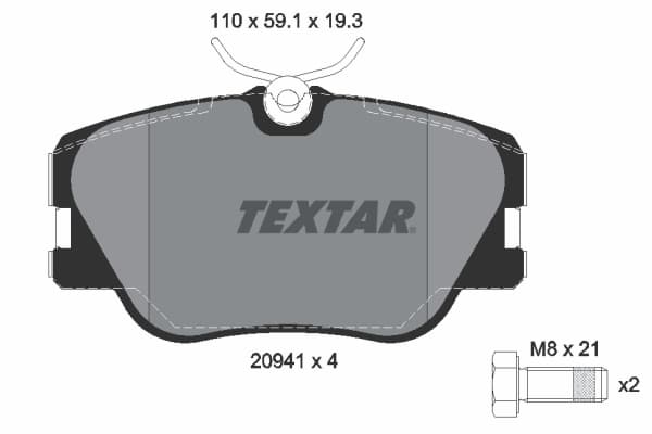 TEXTAR Sada brzdových platničiek kotúčovej brzdy 2094102 1
