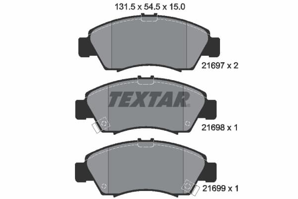 TEXTAR Sada brzdových platničiek kotúčovej brzdy 2169701 1
