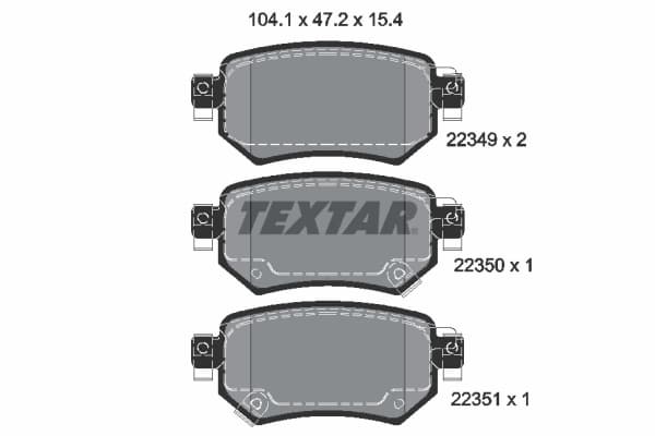 TEXTAR Sada brzdových platničiek kotúčovej brzdy 2234901 1