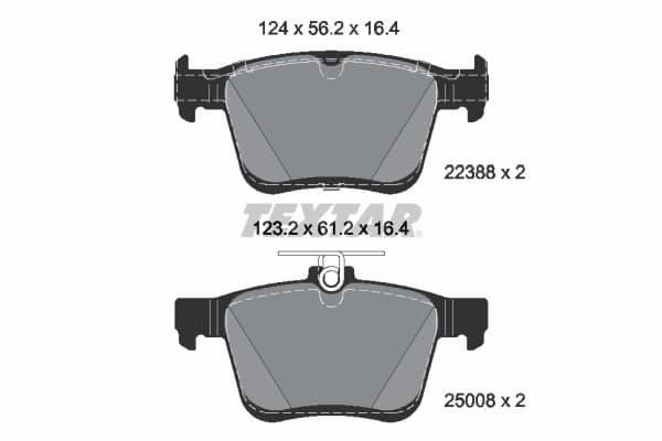 TEXTAR Sada brzdových platničiek kotúčovej brzdy 2238801 1