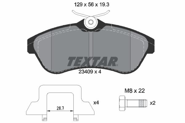 TEXTAR Sada brzdových platničiek kotúčovej brzdy 2340902 1