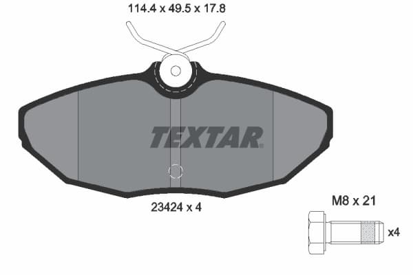 TEXTAR Sada brzdových platničiek kotúčovej brzdy 2342401 1