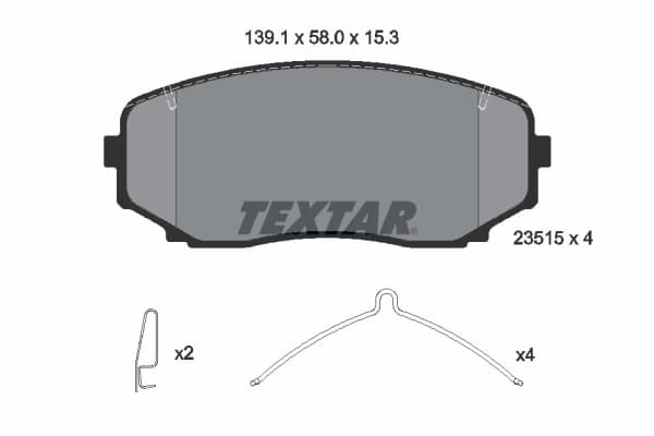 TEXTAR Sada brzdových platničiek kotúčovej brzdy 2351505 1