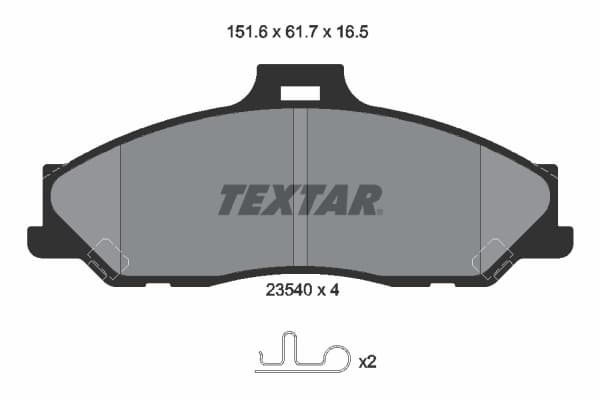 TEXTAR Sada brzdových platničiek kotúčovej brzdy 2354001 1