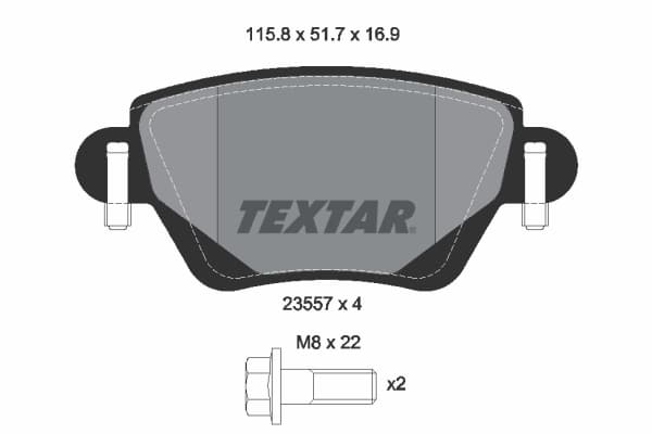 TEXTAR Sada brzdových platničiek kotúčovej brzdy 2355702 1