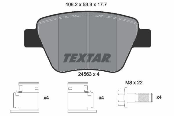 TEXTAR Sada brzdových platničiek kotúčovej brzdy 2456301 1