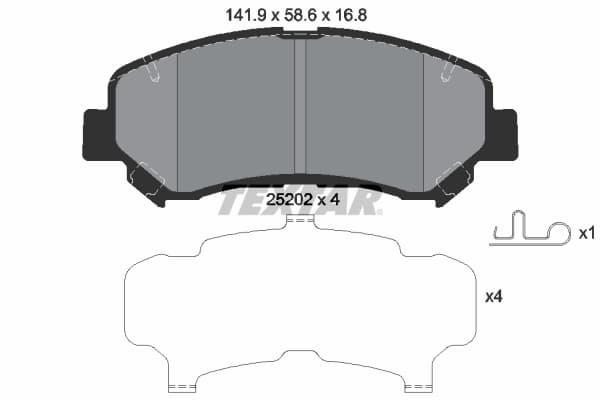 TEXTAR Sada brzdových platničiek kotúčovej brzdy 2520201 1