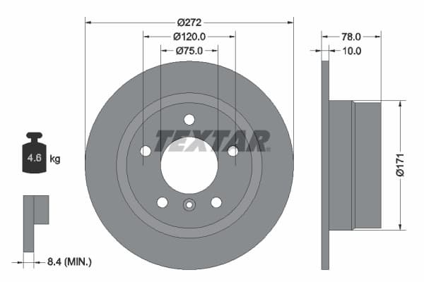 TEXTAR Brzdový kotúč 92072303 1