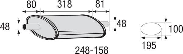 BOSAL Stredny tlmic vyfuku, univerzalny 248158 1