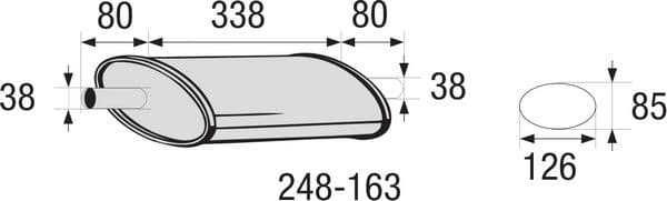 BOSAL Stredny tlmic vyfuku, univerzalny 248163 1