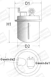 CHAMPION Palivový filter L214606 1