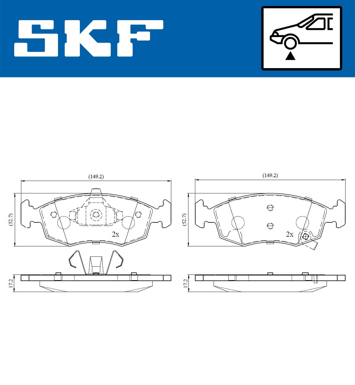 SKF Sada brzdových platničiek kotúčovej brzdy VKBP 80236 A 1