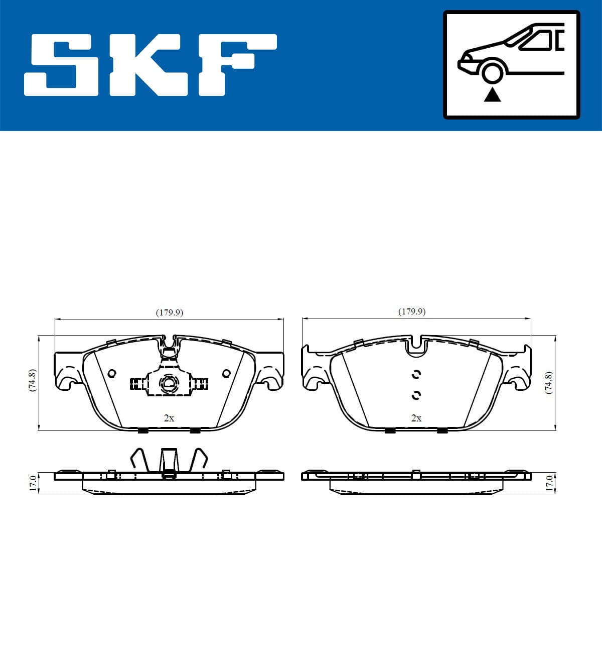 SKF Sada brzdových platničiek kotúčovej brzdy VKBP 80269 E 1