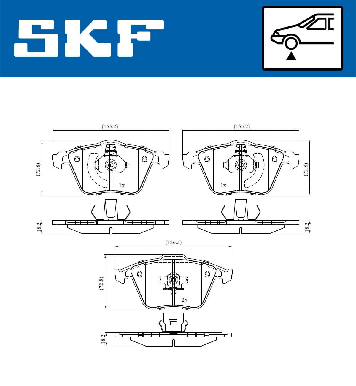 SKF Sada brzdových platničiek kotúčovej brzdy VKBP 80272 1