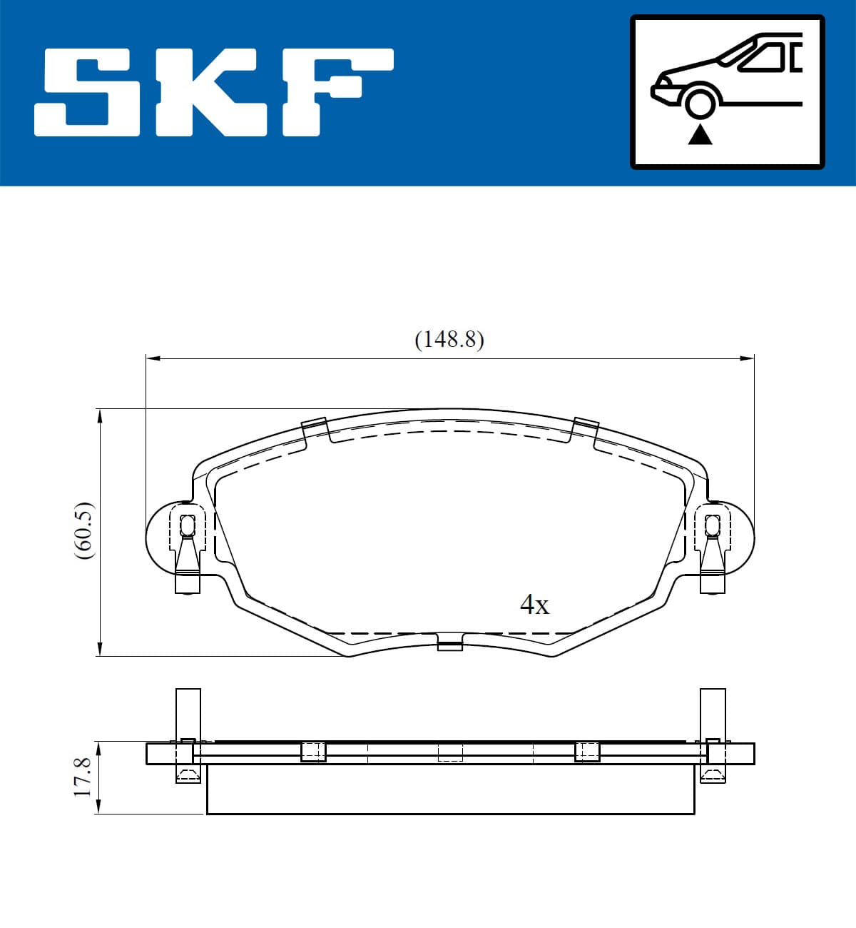 SKF Sada brzdových platničiek kotúčovej brzdy VKBP 80390 1