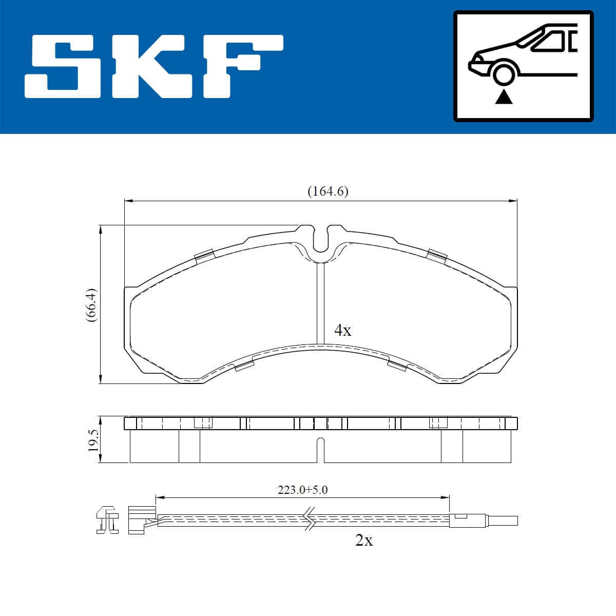SKF Sada brzdových platničiek kotúčovej brzdy VKBP 80422 E 1