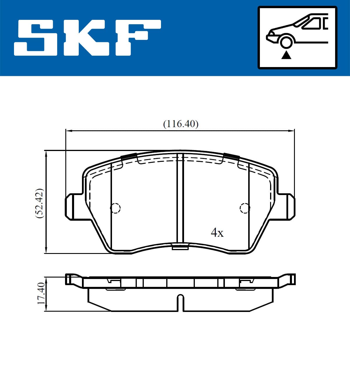 SKF Sada brzdových platničiek kotúčovej brzdy VKBP 80746 1