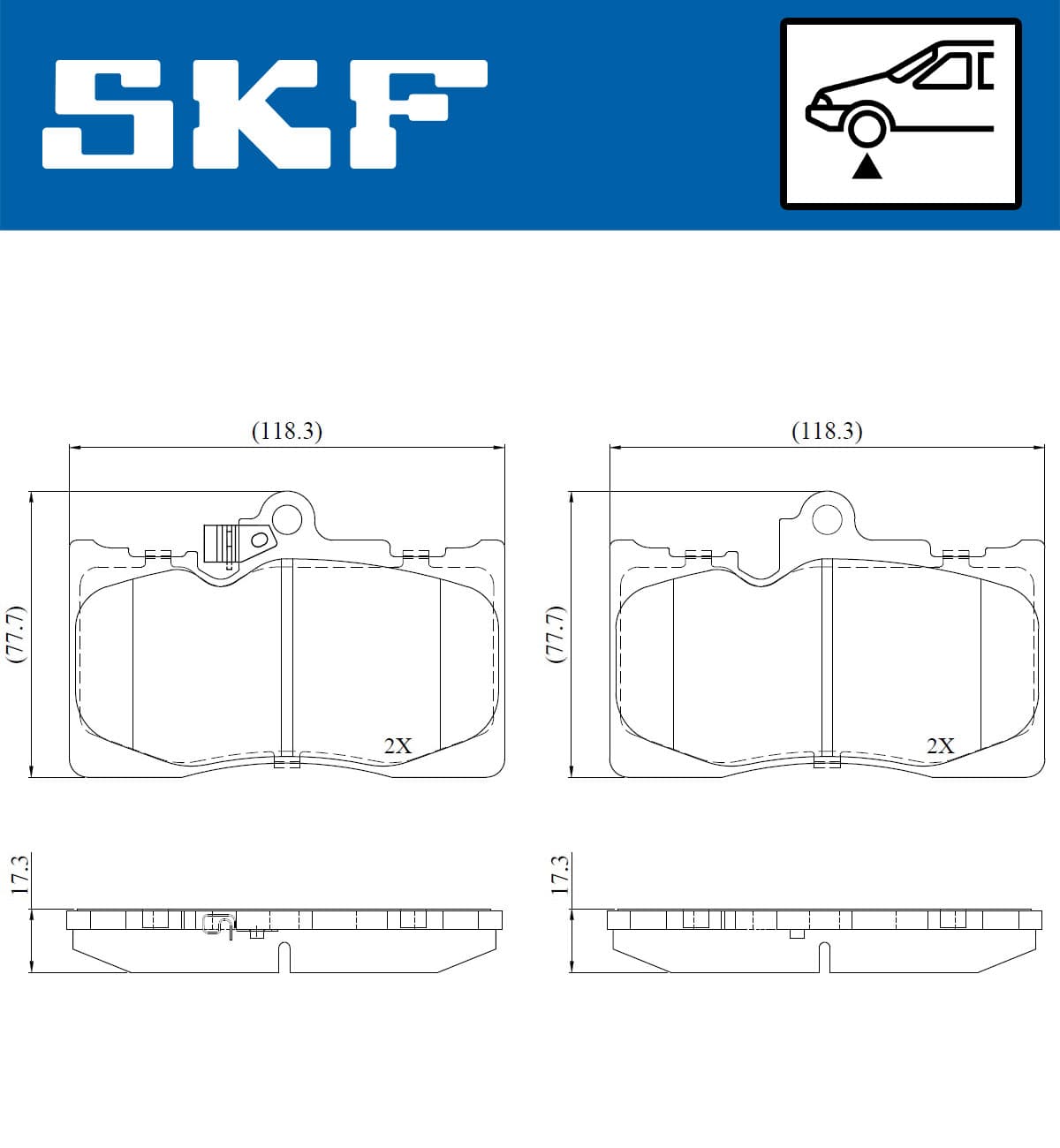 SKF Sada brzdových platničiek kotúčovej brzdy VKBP 80815 A 1