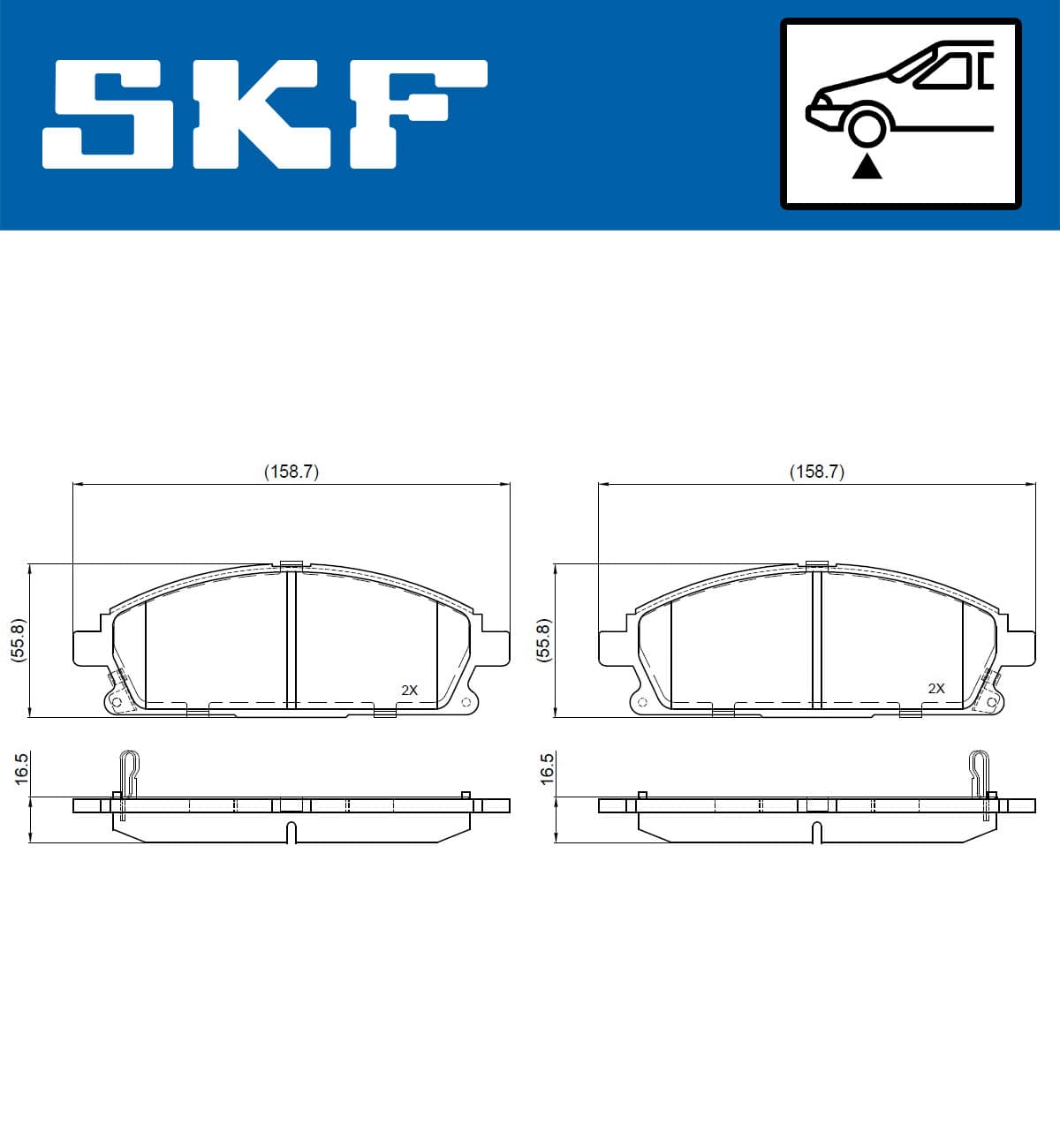 SKF Sada brzdových platničiek kotúčovej brzdy VKBP 80888 A 1