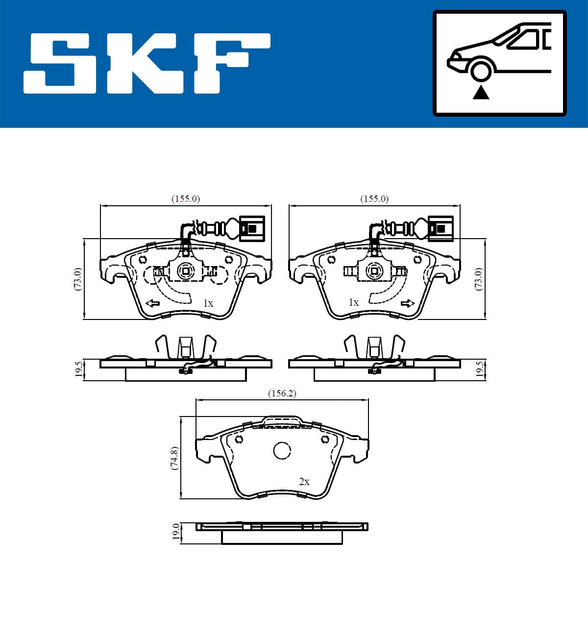 SKF Sada brzdových platničiek kotúčovej brzdy VKBP 81041 E 1