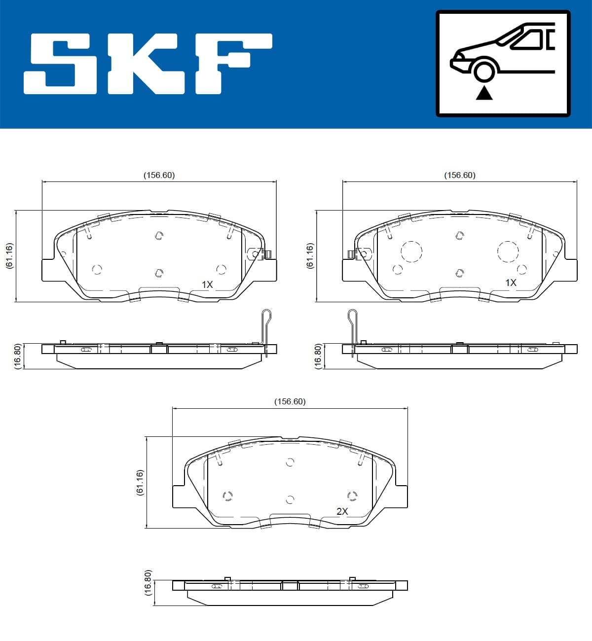 SKF Sada brzdových platničiek kotúčovej brzdy VKBP 81093 A 1