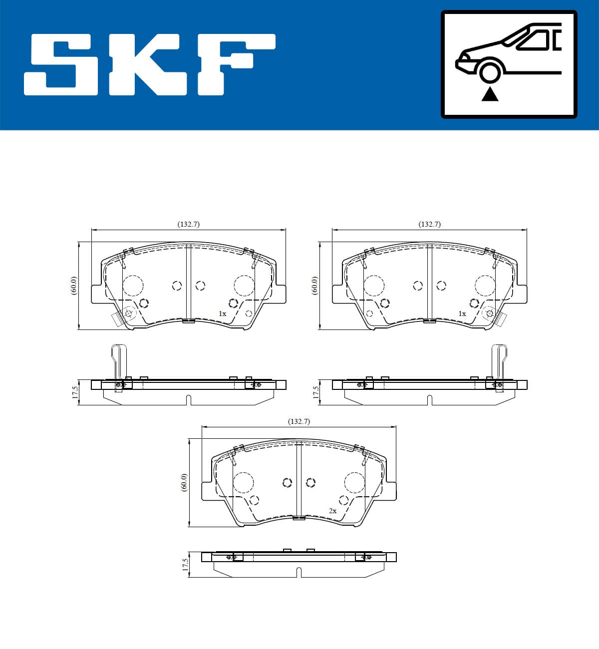 SKF Sada brzdových platničiek kotúčovej brzdy VKBP 81100 A 1