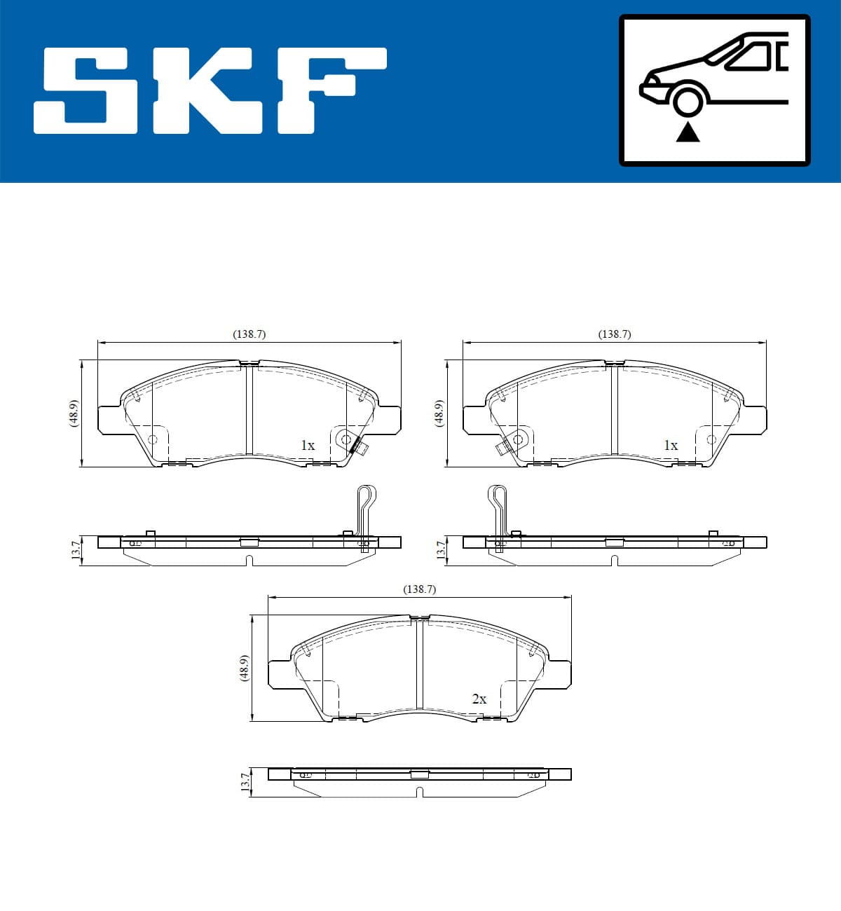 SKF Sada brzdových platničiek kotúčovej brzdy VKBP 81102 A 1