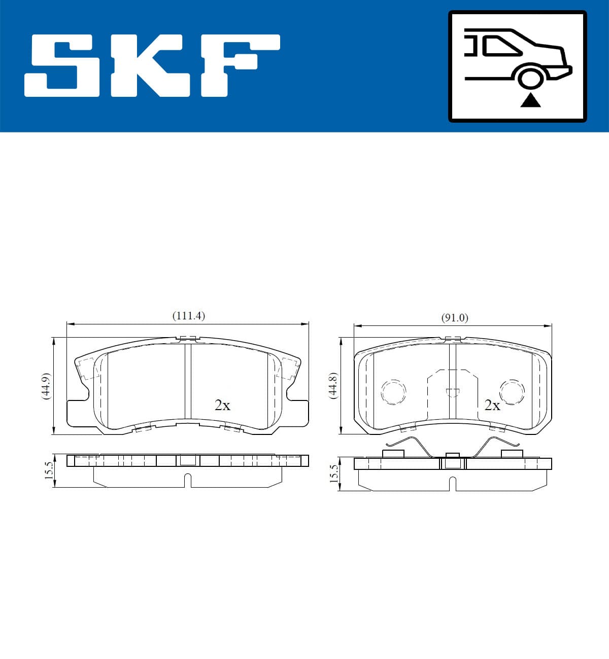 SKF Sada brzdových platničiek kotúčovej brzdy VKBP 90222 1