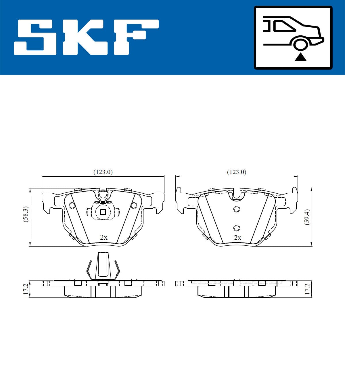 SKF Sada brzdových platničiek kotúčovej brzdy VKBP 90240 1