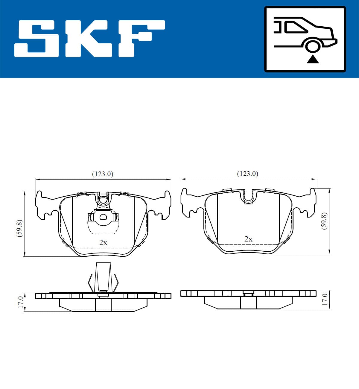 SKF Sada brzdových platničiek kotúčovej brzdy VKBP 90279 1