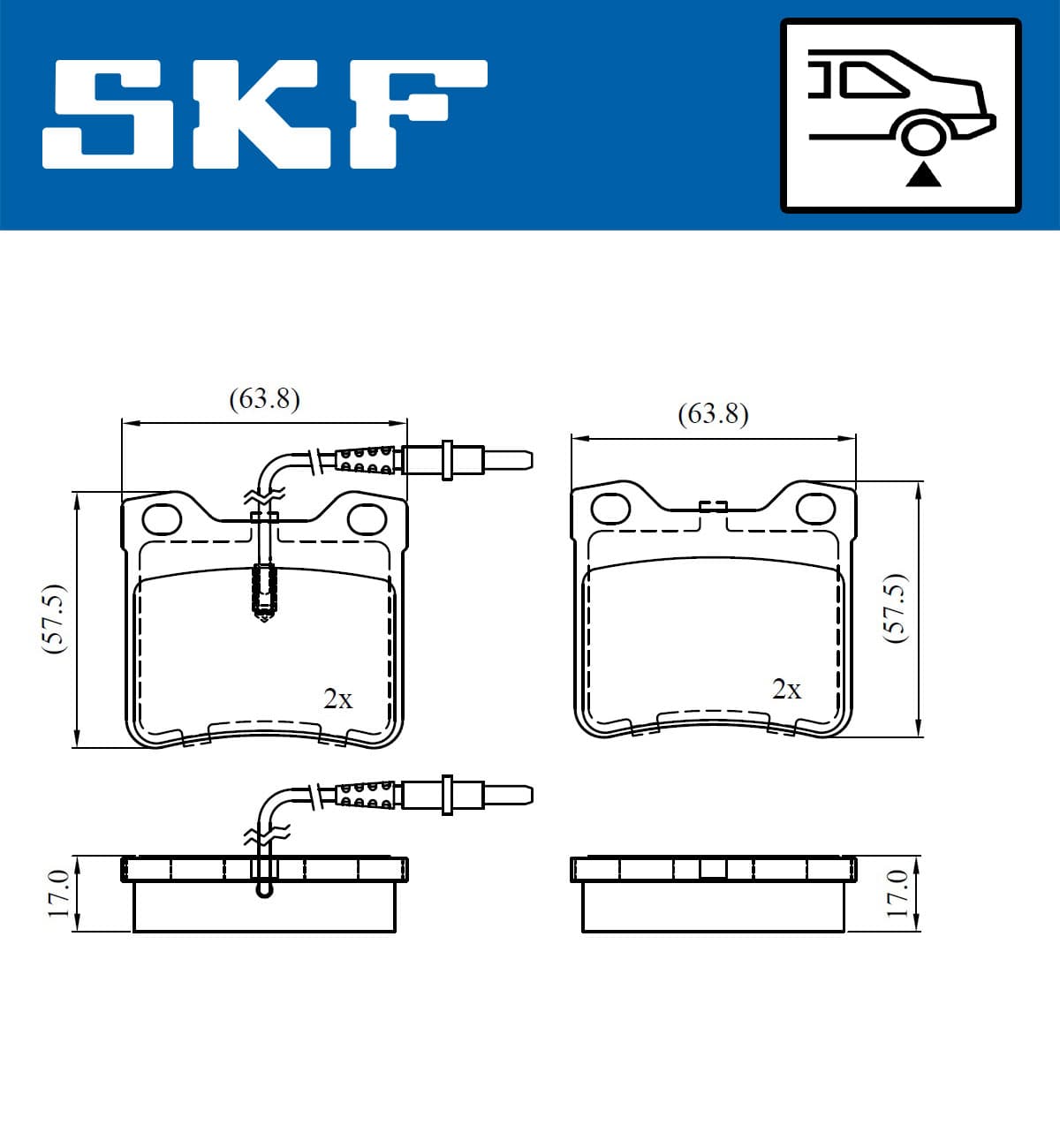 SKF Sada brzdových platničiek kotúčovej brzdy VKBP 91059 E 1