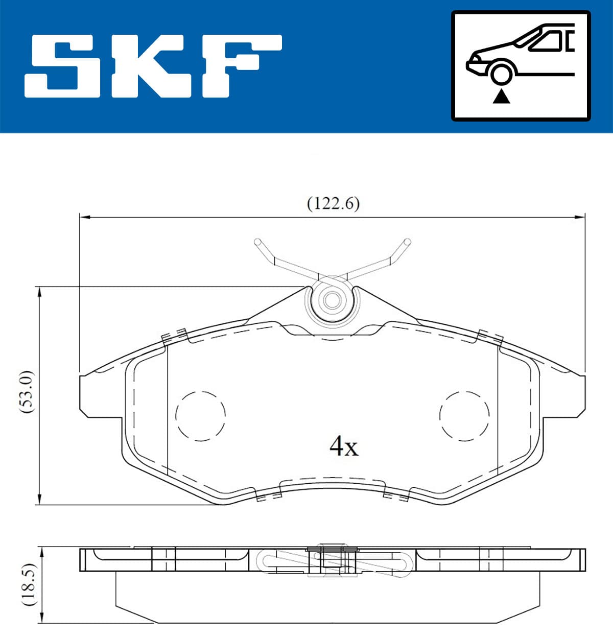 SKF Sada brzdových platničiek kotúčovej brzdy VKBP 80041 1