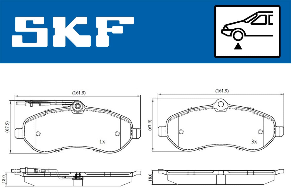 SKF Sada brzdových platničiek kotúčovej brzdy VKBP 80048 E 1