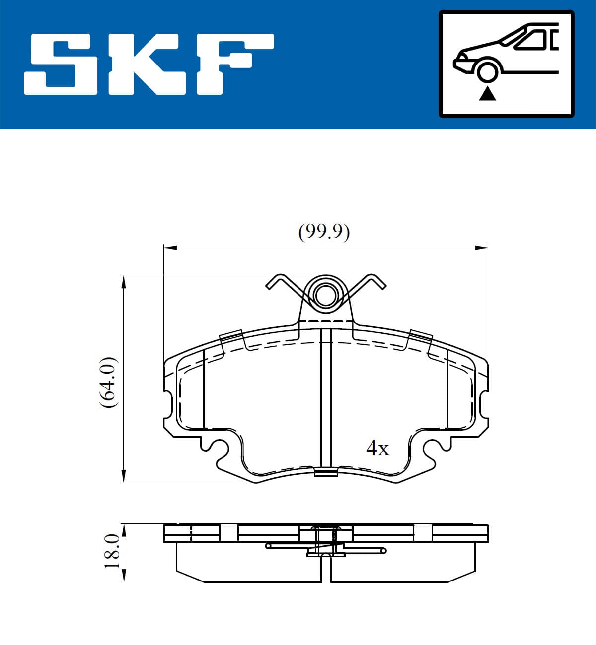 SKF Sada brzdových platničiek kotúčovej brzdy VKBP 80050 1