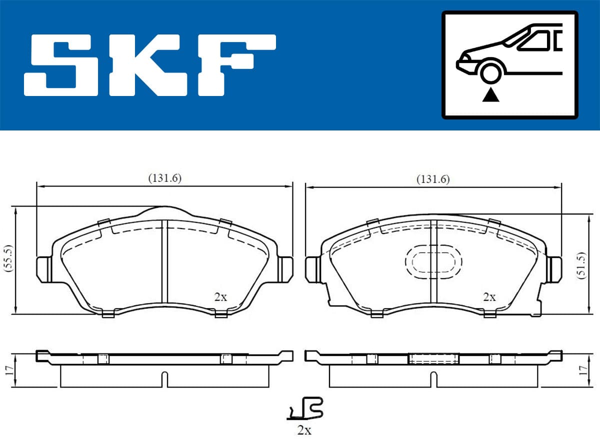 SKF Sada brzdových platničiek kotúčovej brzdy VKBP 80062 A 1