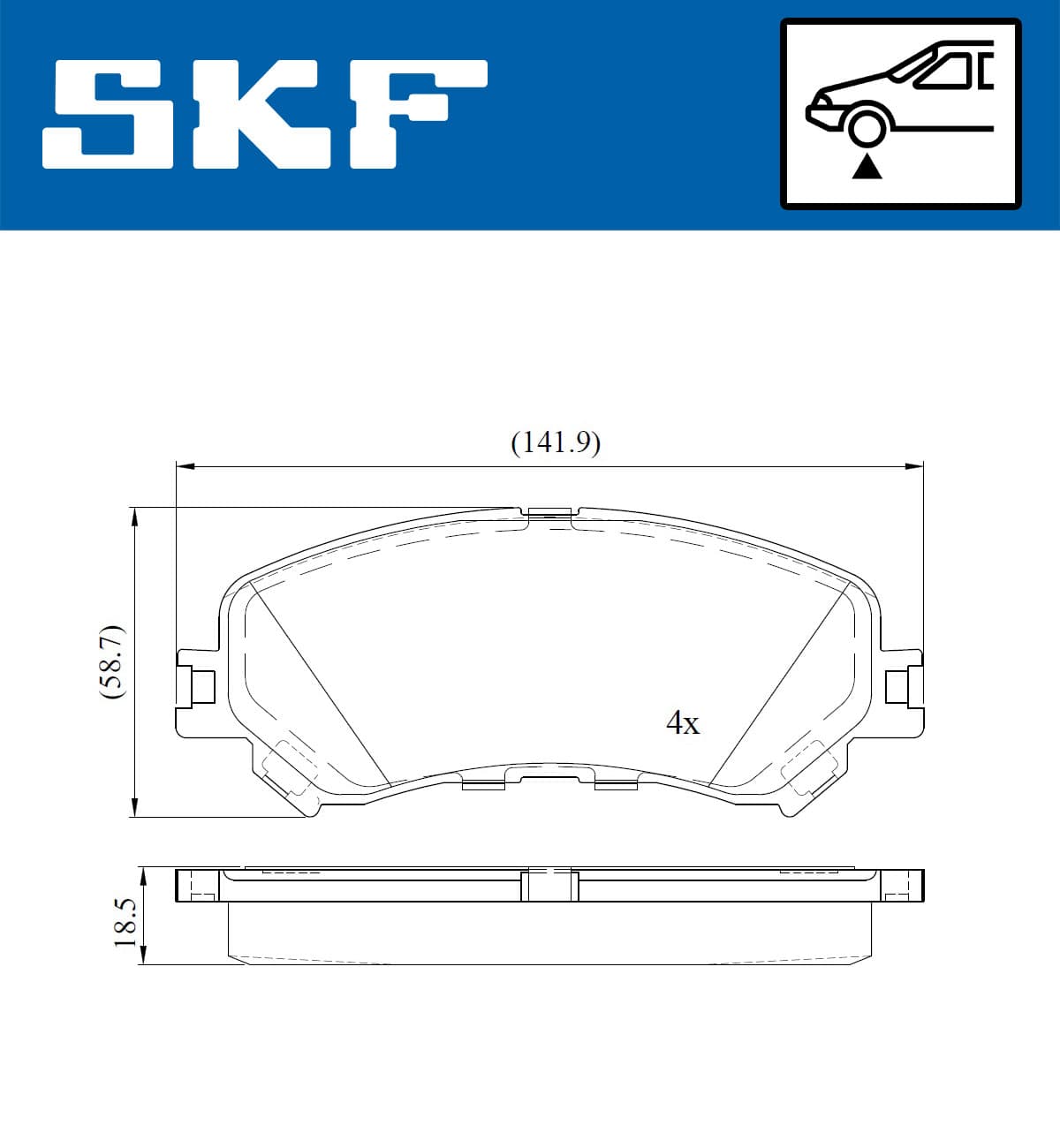 SKF Sada brzdových platničiek kotúčovej brzdy VKBP 80076 1