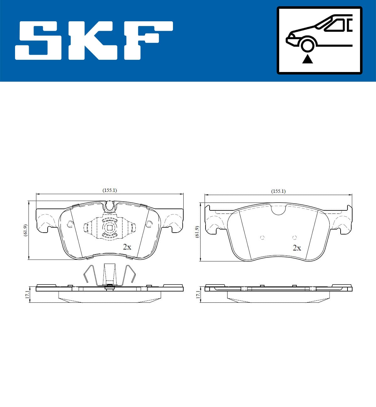 SKF Sada brzdových platničiek kotúčovej brzdy VKBP 80086 1