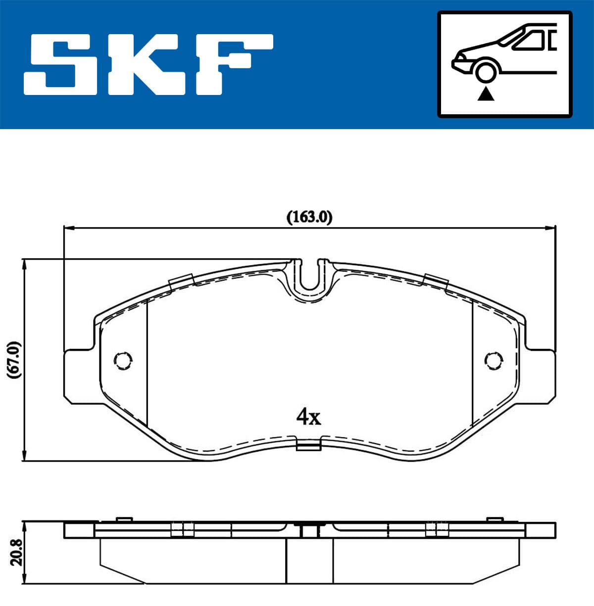 SKF Sada brzdových platničiek kotúčovej brzdy VKBP 80089 1