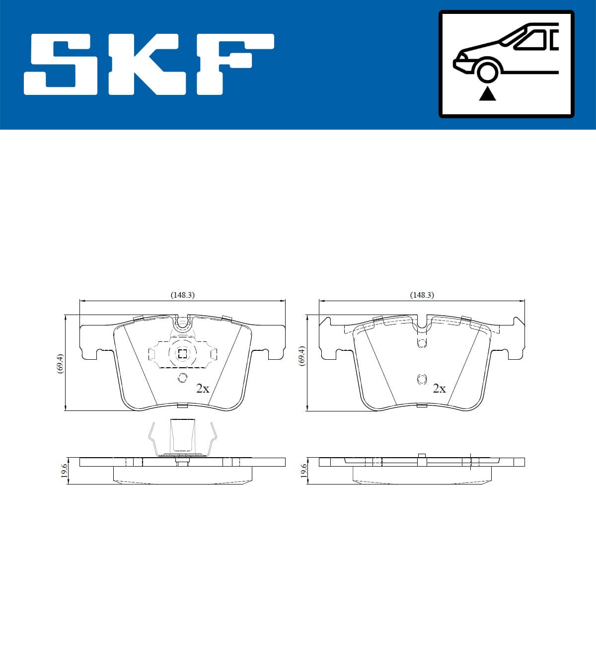 SKF Sada brzdových platničiek kotúčovej brzdy VKBP 80103 1