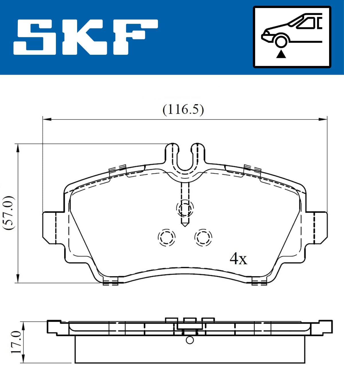 SKF Sada brzdových platničiek kotúčovej brzdy VKBP 80220 1