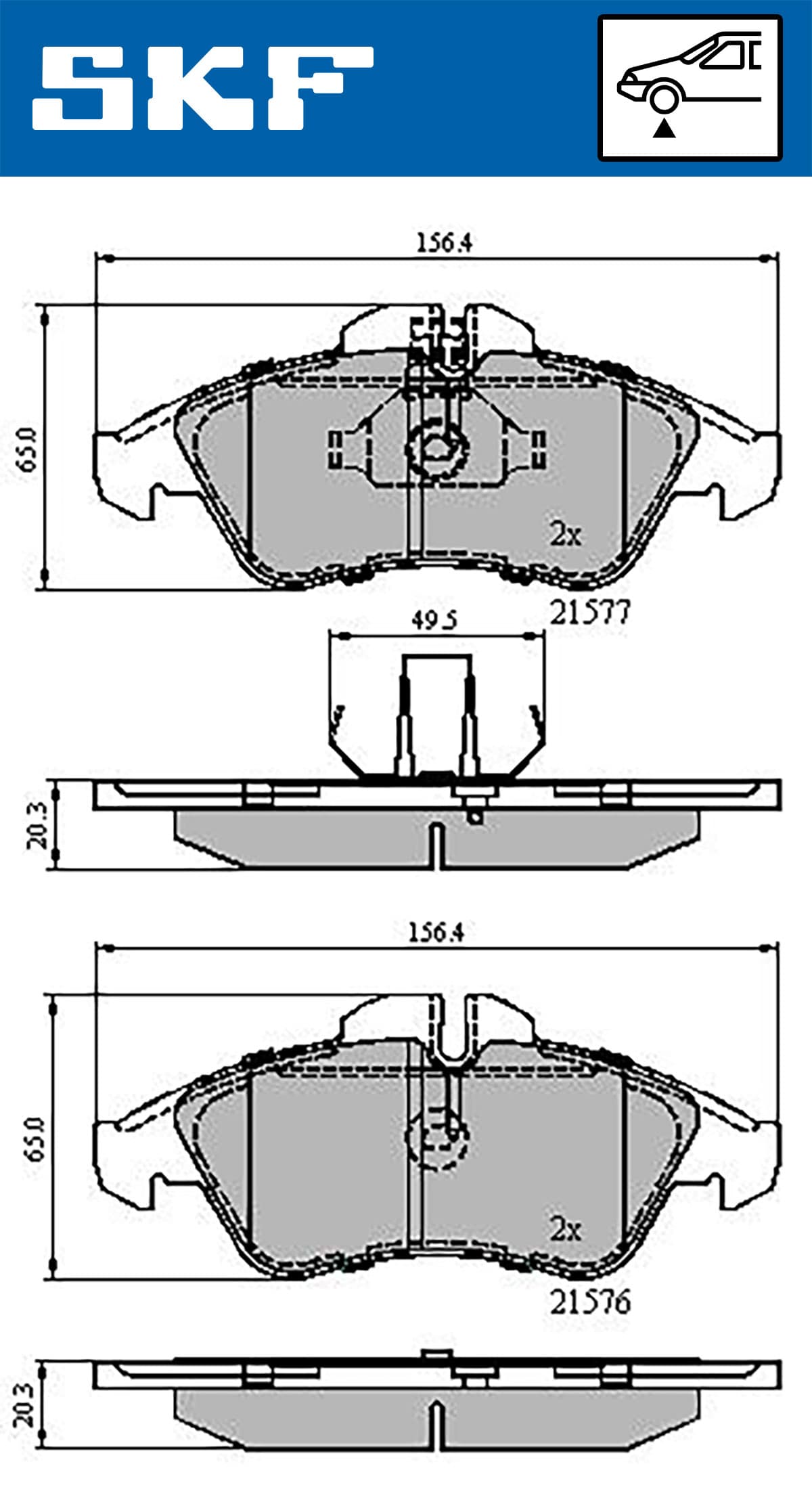 SKF Sada brzdových platničiek kotúčovej brzdy VKBP 80254 1