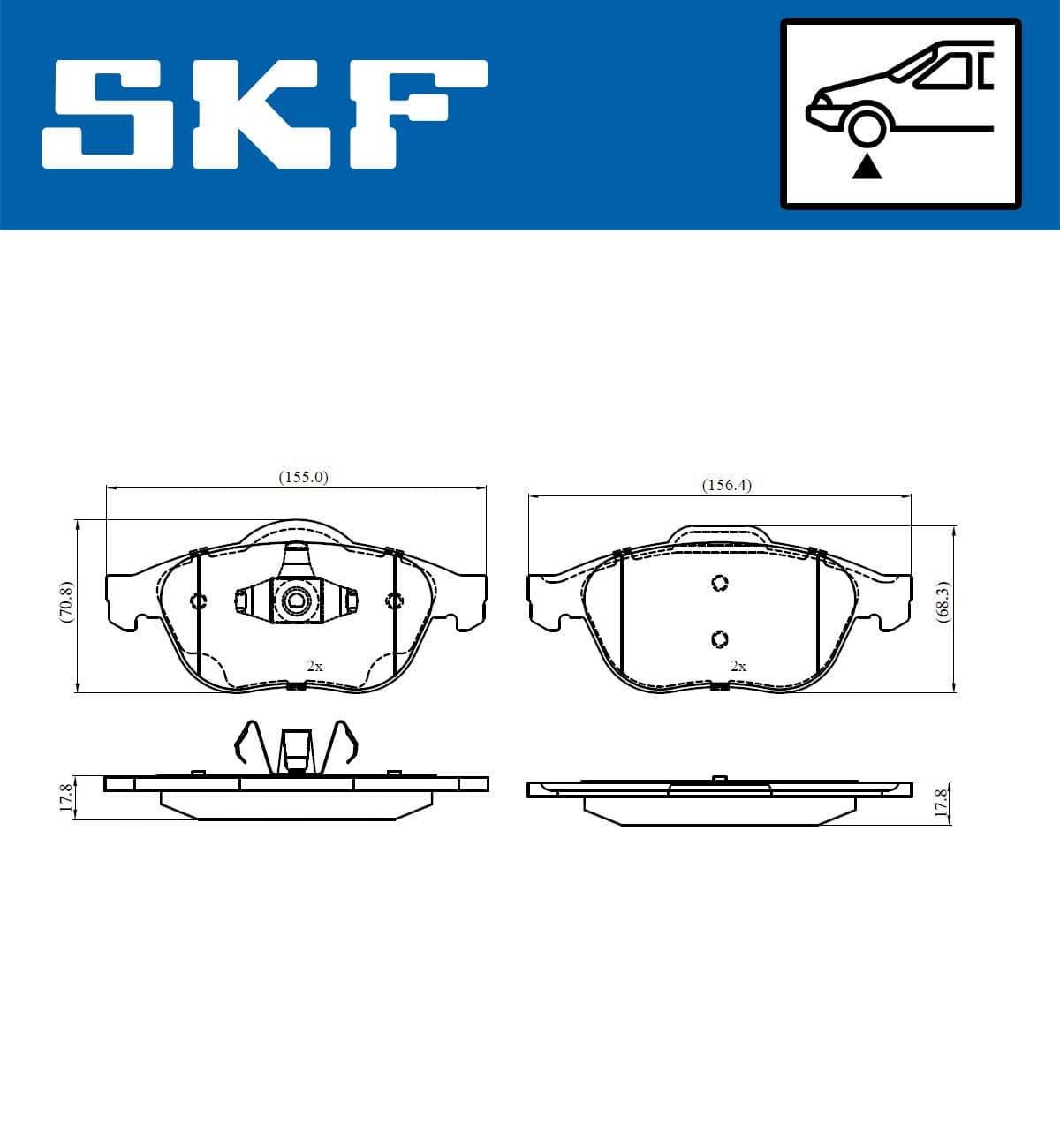 SKF Sada brzdových platničiek kotúčovej brzdy VKBP 80263 1