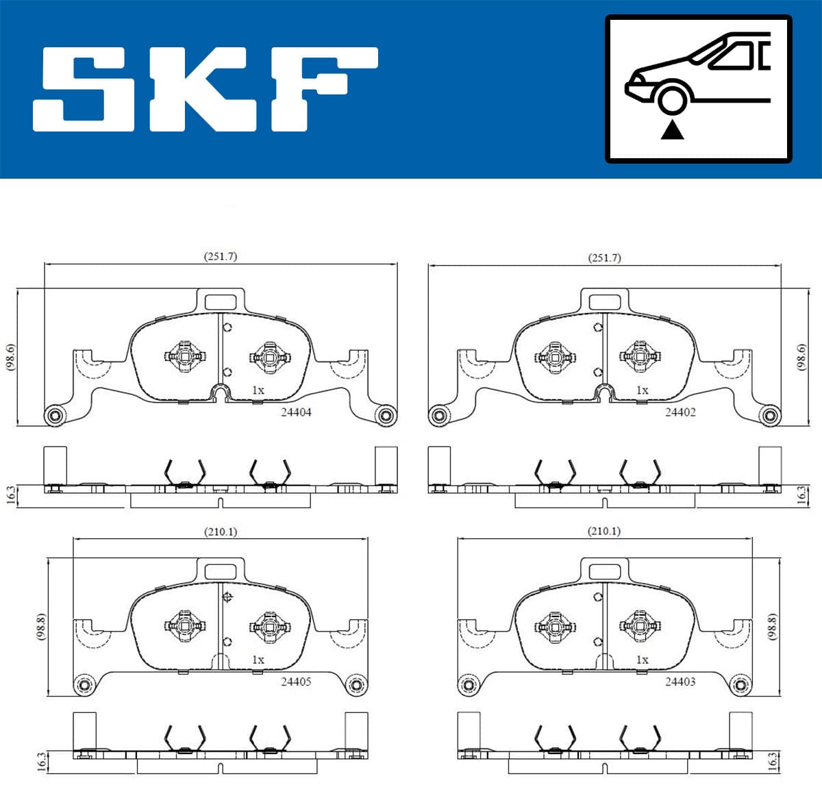SKF Sada brzdových platničiek kotúčovej brzdy VKBP 80277 1