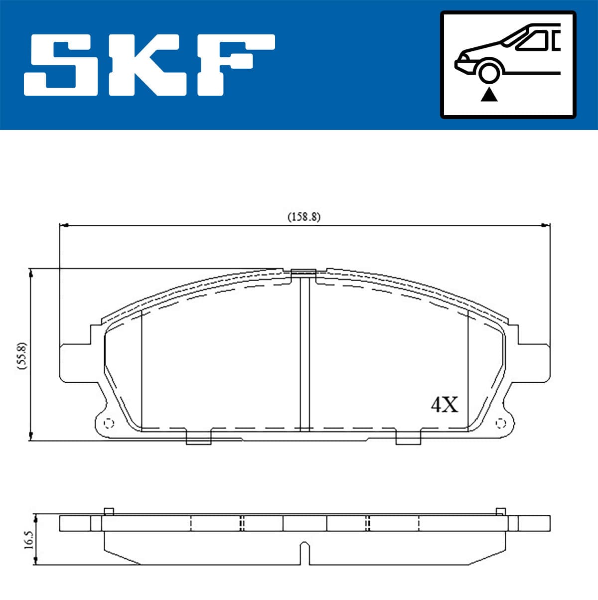 SKF Sada brzdových platničiek kotúčovej brzdy VKBP 80296 1