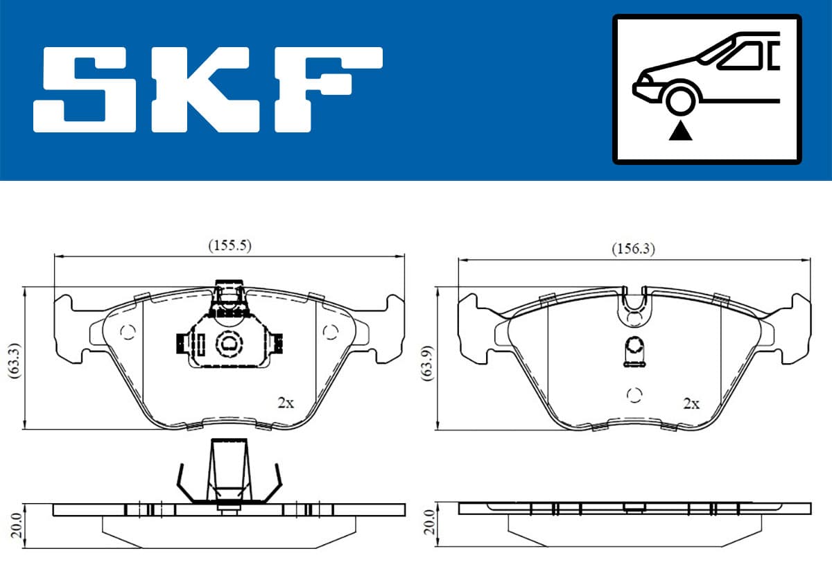 SKF Sada brzdových platničiek kotúčovej brzdy VKBP 80311 1