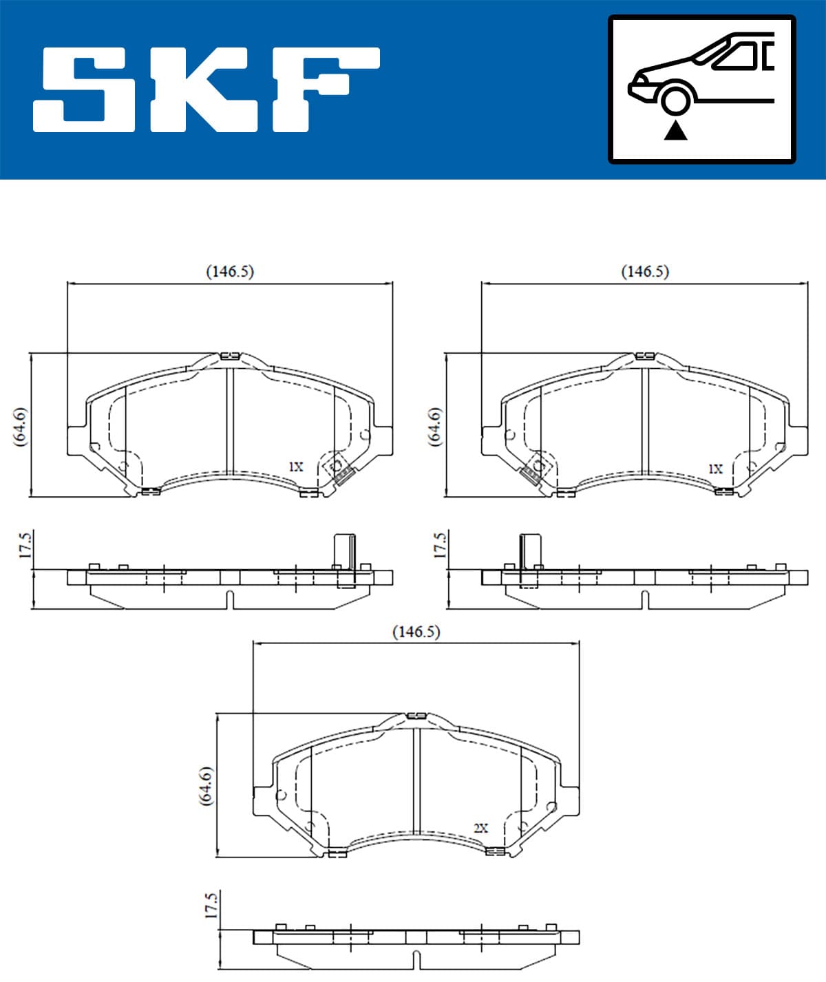 SKF Sada brzdových platničiek kotúčovej brzdy VKBP 80334 A 1