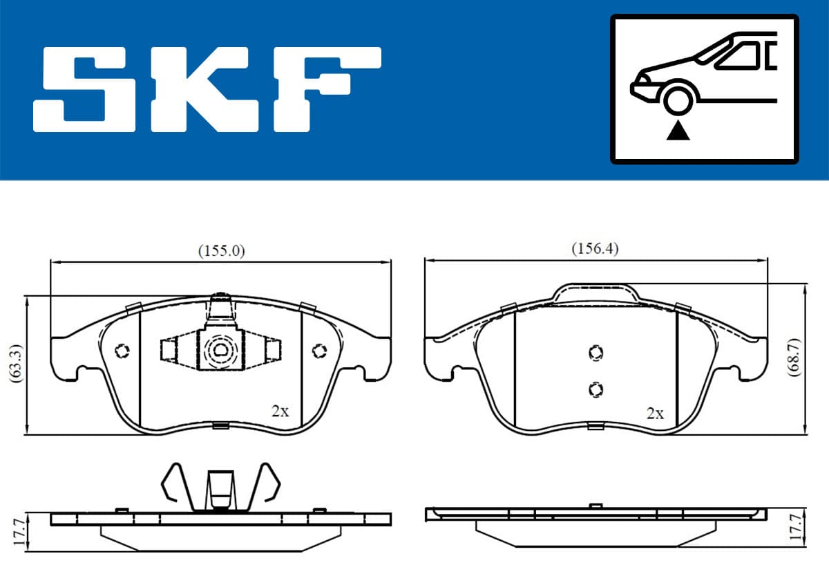 SKF Sada brzdových platničiek kotúčovej brzdy VKBP 80336 1