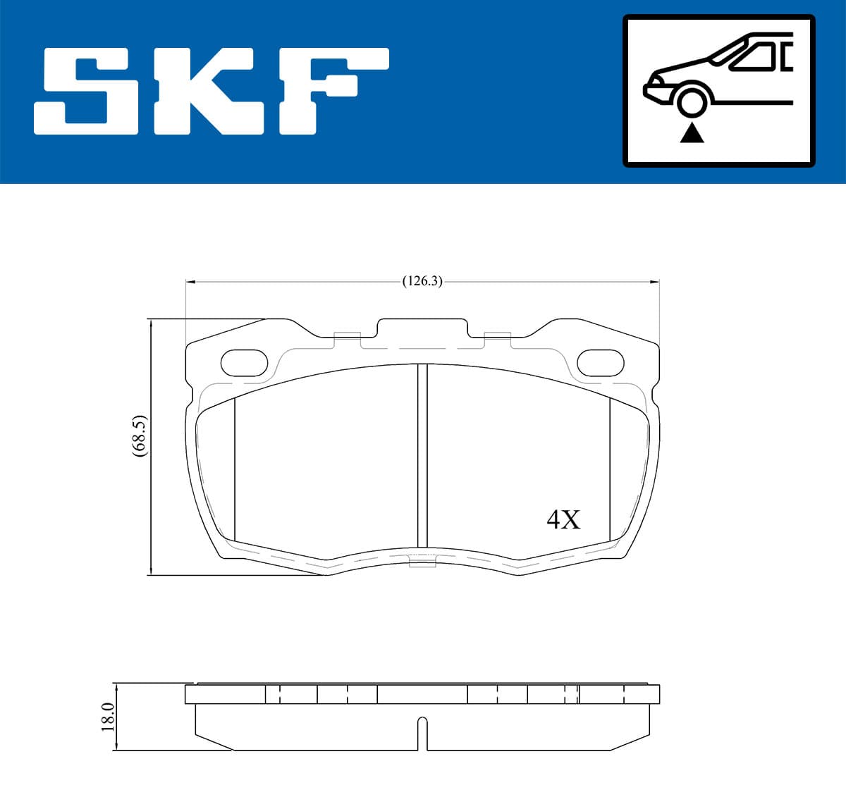 SKF Sada brzdových platničiek kotúčovej brzdy VKBP 80435 1