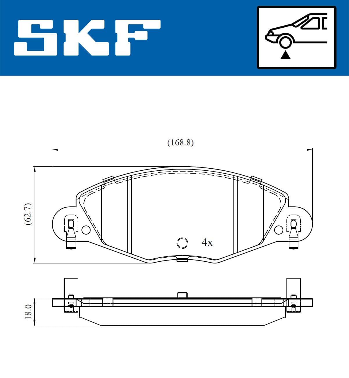 SKF Sada brzdových platničiek kotúčovej brzdy VKBP 80447 E 1